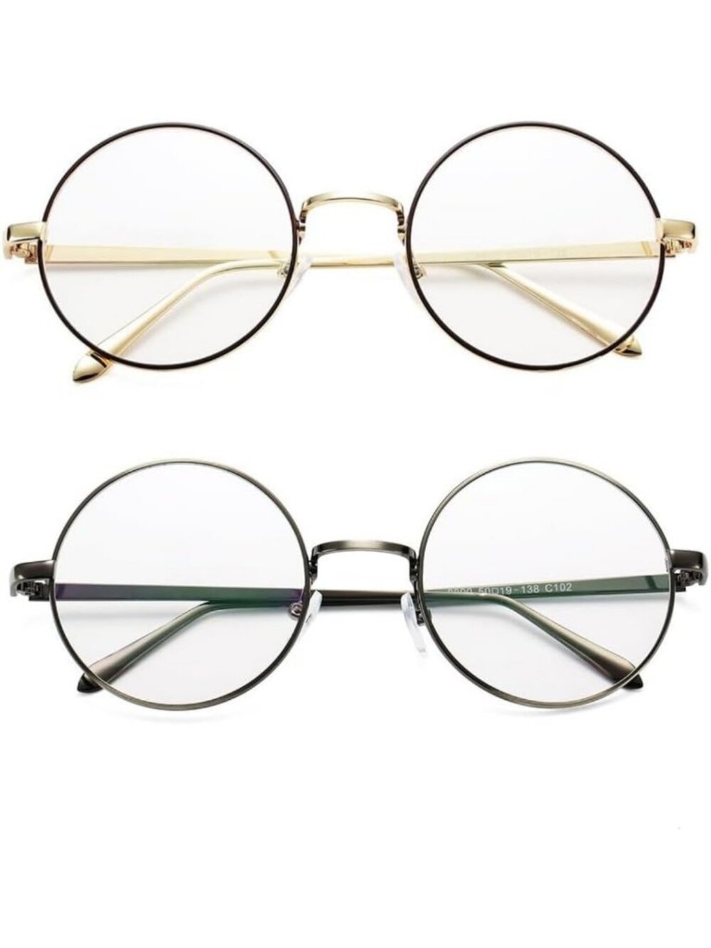 Retro Round Metal Glasses with Clear Lenses - Stylish Eyewear for Every Occasion